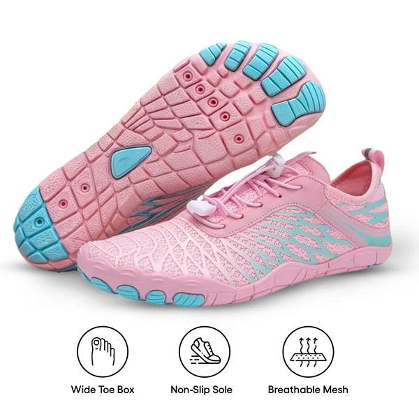 Druvera barefoot shoes in Pink & Aqua